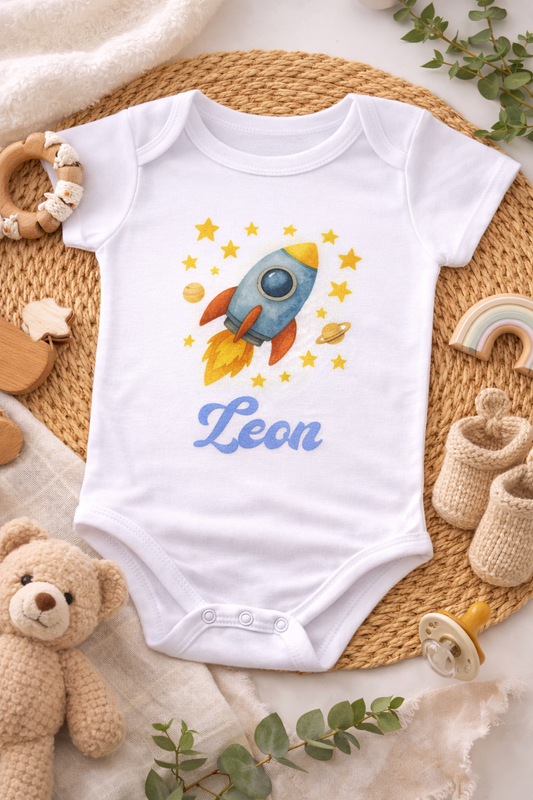 Personalisierter Baby Body Rakete mit Wunschname - Persit