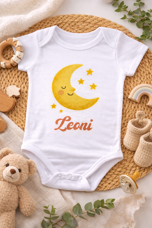 Personalisierter Baby Body Mond mit Wunschname - Persit