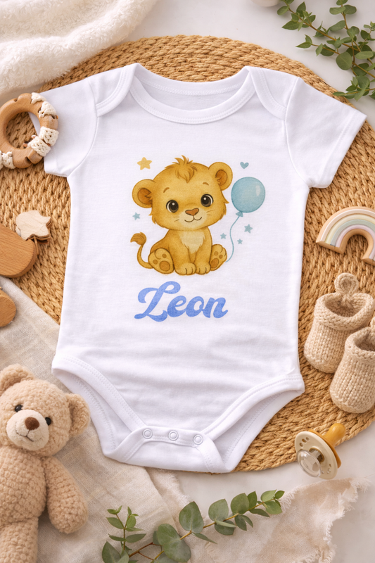 Personalisierter Baby Body Löwe mit Wunschname - Persit