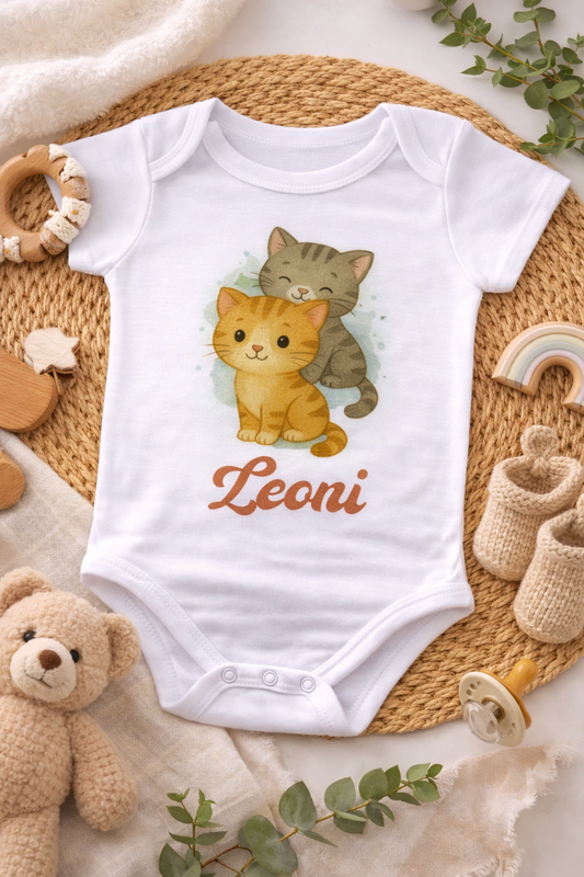 Personalisierter Baby Body Katze mit Wunschname - Persit